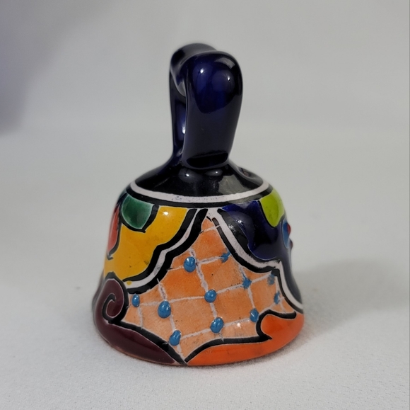 Hand-Painted Taravera Style Ceramic Bell - Mexico - Picture 4 of 11